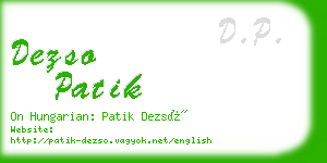 dezso patik business card